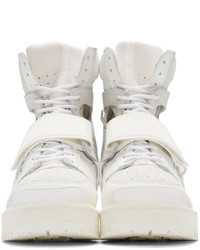 Hood by Air White Leather Suede Avalanche Boots
