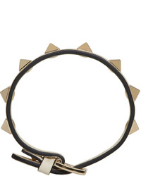 Valentino Ivory Garavani Leather Single Rockstud Bracelet