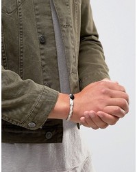 Icon Brand Premium Leather Bracelet In White