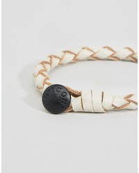 Icon Brand Premium Leather Bracelet In White