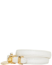 Prada White Leather Double Wrap Bracelet