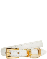 Prada White Leather Double Wrap Bracelet