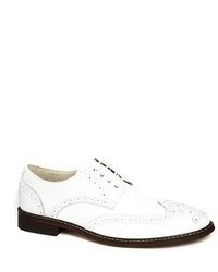 Asos Brogue Shoes In Leather White