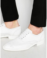 Asos Brand Oxford Brogue Shoes In White 