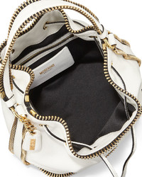 Moschino Bucket Bag With Exposed Zipper White