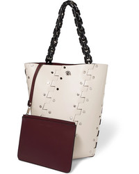 Proenza Schouler Hex Embellished Leather Tote Off White