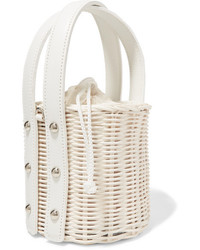 Wicker Wings Quan Rattan And Leather Bucket Bag
