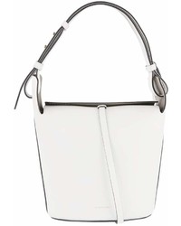 Burberry Small Leather Bucket Bag White