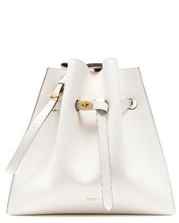 Mulberry Small Tyndale Leather Bucket Bag White