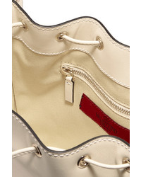 Valentino The Rockstud Leather Bucket Bag Ivory