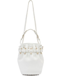 Alexander Wang White Pebbled Leather Small Diego Bucket Bag