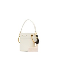 Chloé White Roy Mini Leather Bucket Bag