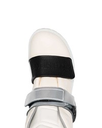 Rick Owens White And Metallic Silver Rotterhiker Leather Boots