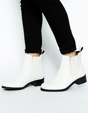 white leather chelsea boots