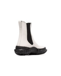 Marni Black And White Scuba And Leather Ankle Boots