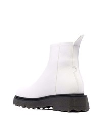 Off-White Contrast Panel Ankle Boots