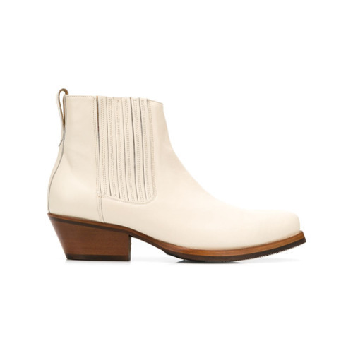 white cuban heel boots