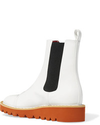 Stella McCartney Faux Patent Leather Chelsea Boots White