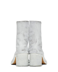 Maison Margiela Grey And White Painted I Boots