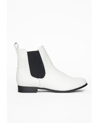 Missguided Katie Flat Chelsea Boots White