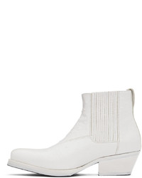 Our Legacy Off White Abstract Gator Fauxstrich Chelsea Boots