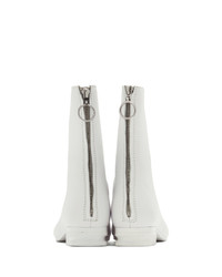Raf Simons White 2001 2 Zip Up Boots
