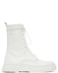 Viron White Apple Leather 1992 Zip Boots