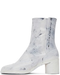 Maison Margiela White Bianchetto Tabi Mid Heel Boots