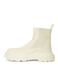 Rick Owens White Bozo Tractor Beetle Chelsea Boots