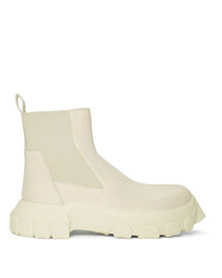Rick Owens White Bozo Tractor Beetle Chelsea Boots