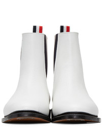 Thom Browne White Chelsea Boots