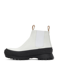 Jil Sander White Leather Chelsea Boots