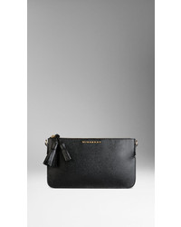 Burberry Patent London Leather Tassel Clutch Bag