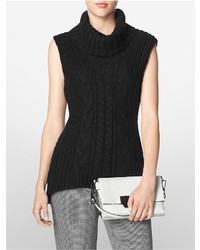 Calvin Klein Kelsey Pebbled Leather City Flap Shoulder Bag