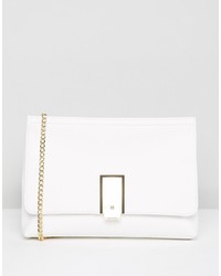 ASOS DESIGN Chunky Pinch Lock Clutch With Detachable Chain Strap