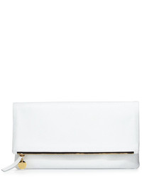 Clare Vivier Clare V Maison Semi Perforated Fold Over Clutch Bag White