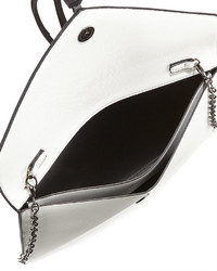 Neiman Marcus Contrast Envelope Clutch Bag Whiteblack