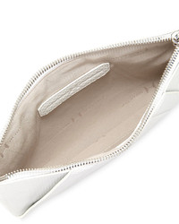 Halston Heritage Liza Python Embossed Clutch Bag White