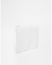 American Apparel Leather Clutch In White
