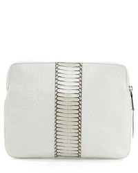 Rochas Leather Clutch With Snakeskin