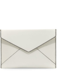 Rebecca Minkoff Leo Saffiano Envelope Clutch Bag White