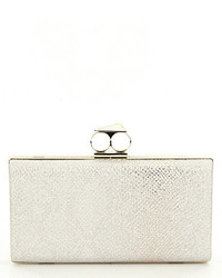 Kate Landry Metallic Faux Leather Double Ring Frame Clutch