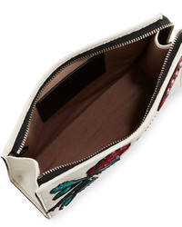 Marc Jacobs Mj Collage Leather Clutch Bag Dovemulti