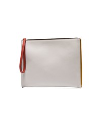 Marni Mustard And White Leather Pouch