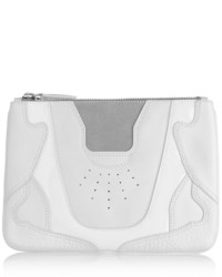 Alexander Wang Paneled Leather Patent Leather And Suede Pouch