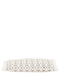 Sondra Roberts Perforated Faux Leather Clutch White