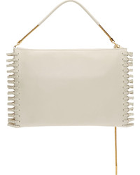 Lanvin White Leather Woven Fringe Bag