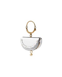 Chloé White Nile Mini Leather Bracelet Bag