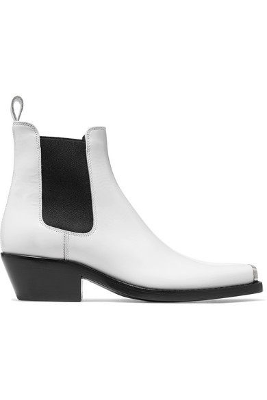 Calvin Klein 205W39nyc Claire Med Glossed Leather Ankle Boots, $935 ...
