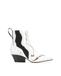 Sergio Rossi Cut Out Contrasting Ankle Boots